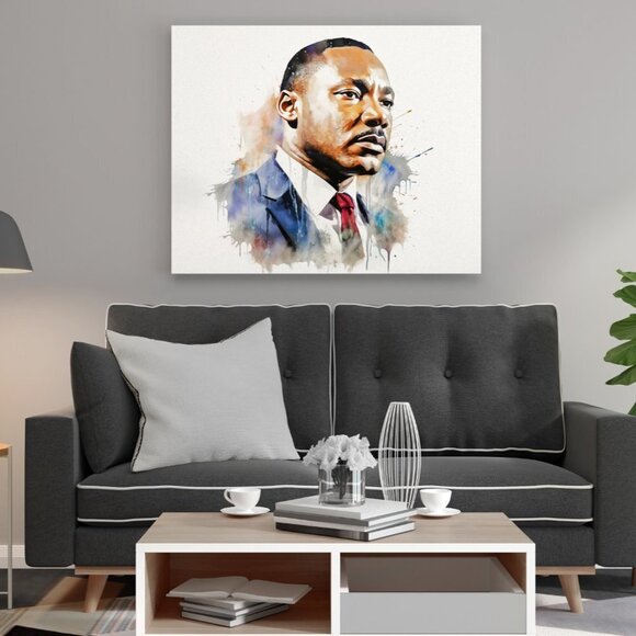 20x30 Martin Luther King Watercolor Oil Painting Portrait Wall Art Poster - Picture 2 of 7